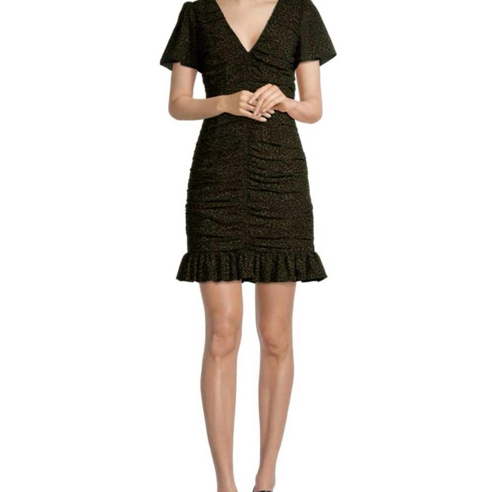 Michael Kors Savannah Ruched Cheetah Minidress